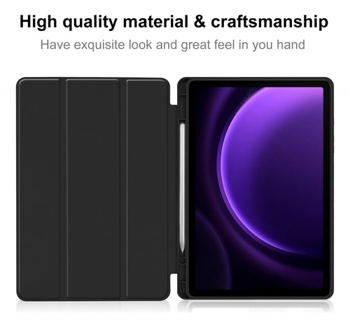 Funda Smart Case P/ Samsung Tab S9 S9 Fe S10 Fe Porta Pencil Negro