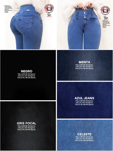 Jeans Fajero Reductor Nieves Bella 3 Botones Tiro Alto