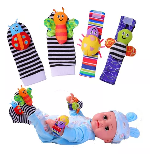 Set Calcetines Y Pulseras Estimulante Sonajero Bebe,4 Pcs