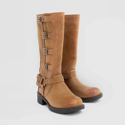 Bota Alta Hebillas Café Mujer Raindoor | Cuotas sin interés