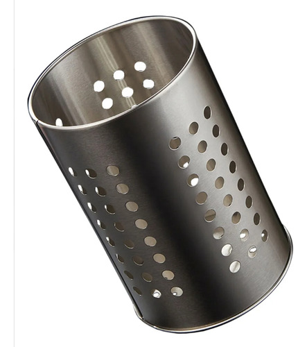Cilindro Porta Cubiertos Escurridor Acero Inoxidable Cuchara Plateado