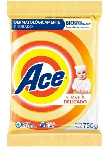 Detergente Ace Suave Y Delicado En Polvo 750gr