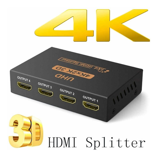 Hdmi Splitter 1x4 Uhd 4kx2k  Full Hd 3d Multiplicador Qp Led