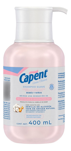  Capent, Shampoo Suave, Para Bebés Y Niños, 400 Ml