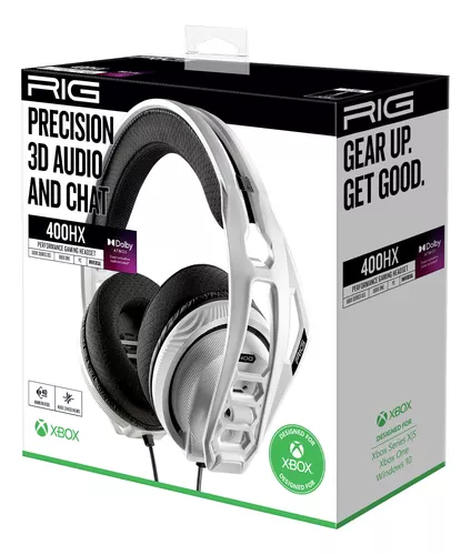 Auriculares de juego RIG 400HX con micrófono extraíble con cancelación de  ruido y sonido envolvente Dolby Atmos 3D para Xbox Series X, Xbox Series S,  Xbox One y PC - Blanco