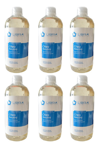 Aceite Para Masajes Oleo Neutro 500gr. - Libra Cosmetica X6 Fragancia Suave