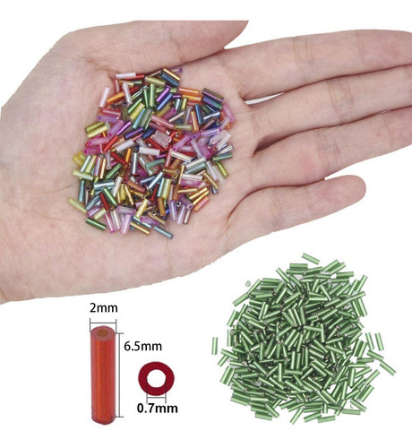 9600 Piezas Kit De Cuentas De Tubo 24 Colores Para Diy