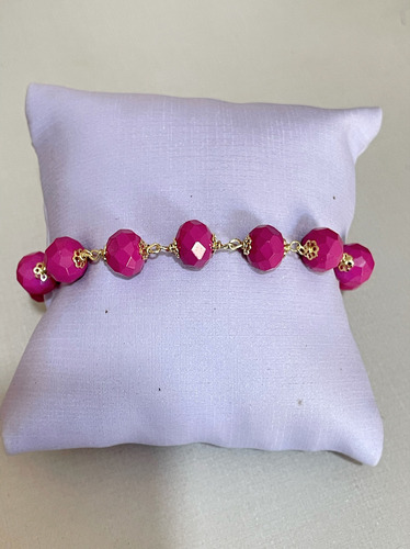 Pulseira Semijoia Dourada Com Pedras