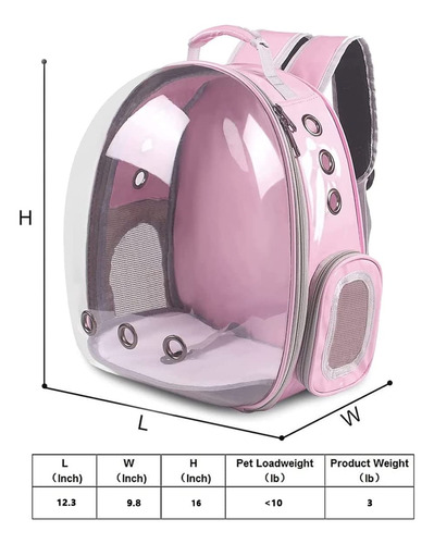 Mochila Para Llevar A Tu Gato Con Cápsula Transparente