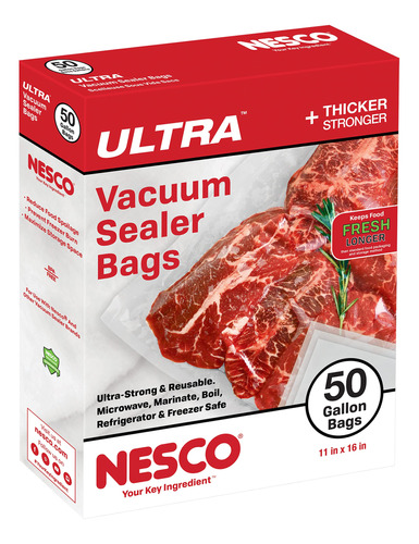 Nesco Bolsas Selladoras Al Vacio De Alta Resistencia, 50 Gal