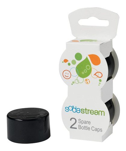 Sodastream Bottle Caps, Black, 2-pack