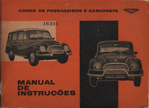 Visual Do Manual Do Dkw-vemag 1962 (?) ( Ler Anúncio )