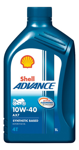 Aceite De Motor Shell Advance 4t Ax7 10w40 1 Litro