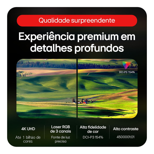 Projetor LG CineBeam Q 4K UHD Laser, Smart WebOS, Leve e Ultraportátil, até 120”, Screen Share, Air Play, Bluetooth e Alto-falante - HU710PB