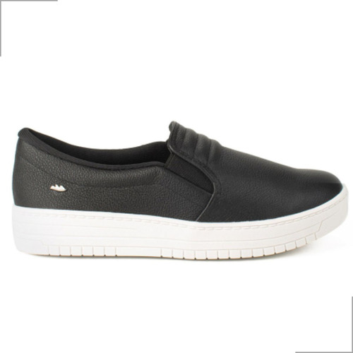 Tênis Casual Feminino Slip On Fácil De Calçar Couro Dakota