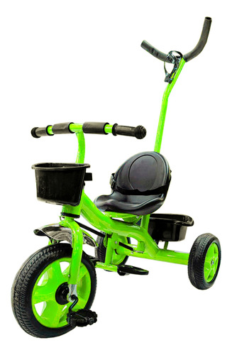 Triciclo Para Niños Barra Empuje Verde 56992