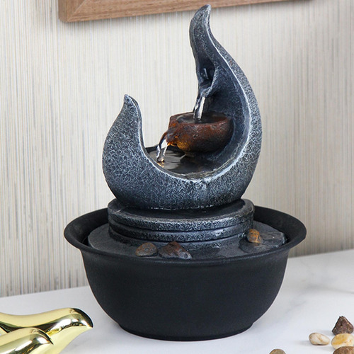 Fuente De Mesa De 3 Niveles, Escultura De Agua Corriente,