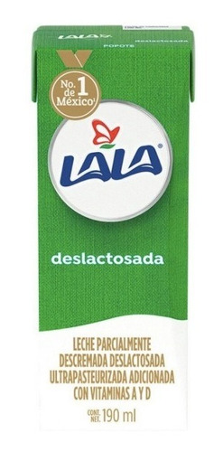 Leche Deslactosada Lala 190 Ml 24pzas