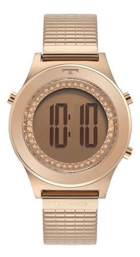 Relógio Technos Digital Bj3927ab/1t Feminino - Rose Gold