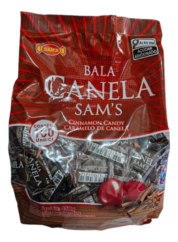 Bala Dura Sabor Canela Caramelo Sam`s 450g 100 Balas