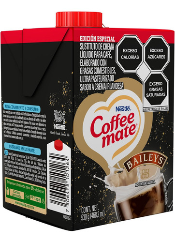 Coffee Mate Sustituto Crema Especial Baileys 530 Ml X 4pzas