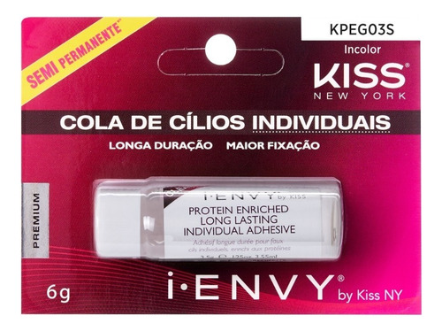 Kiss New York Cola Para Cilios Individuais 6g Clear Cor Incolor