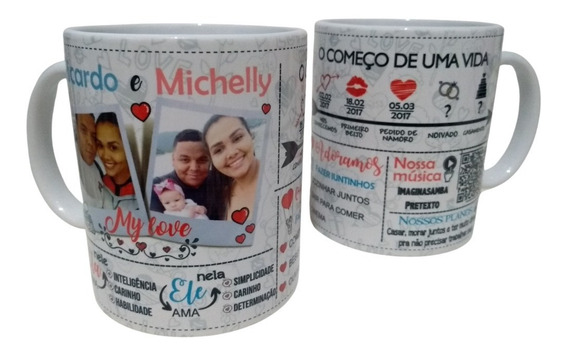Caneca Personalizada Cerâmica Dia Dos Namorados Linda Qr Top Caneca Personalizada Cerâmica Dia Dos Namorados Linda Qr Top