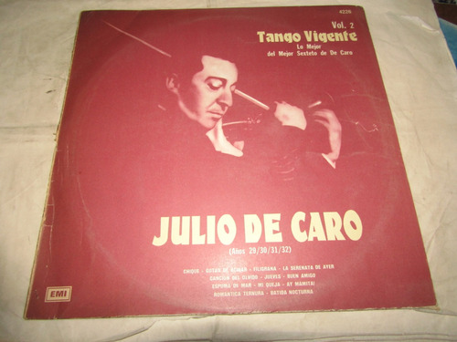 Vinilo - Tango Vigente Julio De Caro - Lote 383