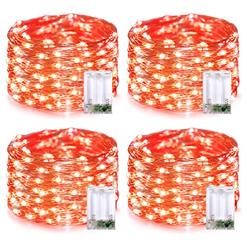 4 Pack De Luces De Hadas De Halloween Led Pilas, 50 Led...