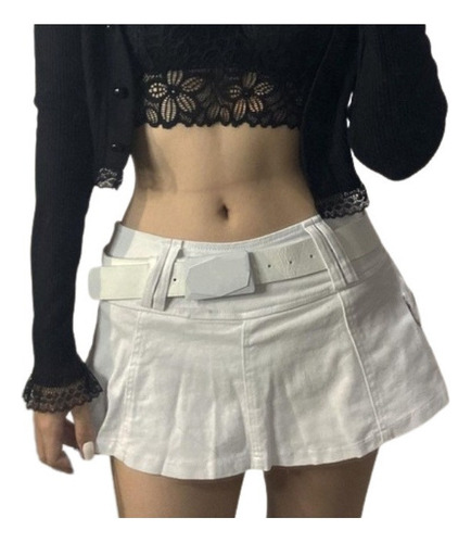 Minifaldas Gótico De Cintura Baja Ropa De Calle Para Mujer