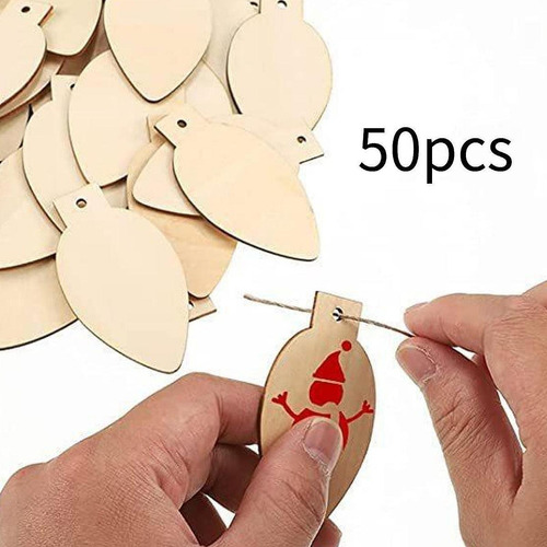 50 Piezas De Letreros De Madera Colgantes Sin Terminar,