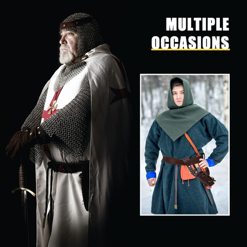 Espada Medieval De Cuero Con Cinturón Y Soporte Para Disfraz