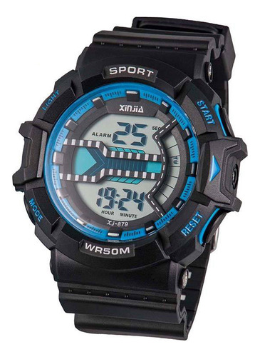 Reloj De Pulsera Digital Resistente Al Agua Negro Azul