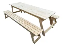 Comprar Juego Mesa Quincho Macisa Y Bancos Plegables De 2.40 Mts 
