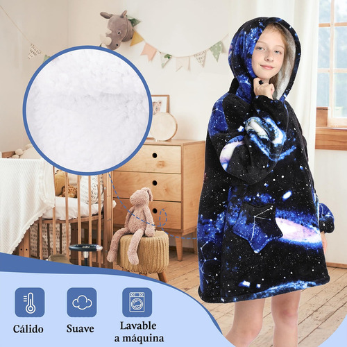 . Sudadera Cobija Hoodie Con Capuch Afelpada Calientita Niño