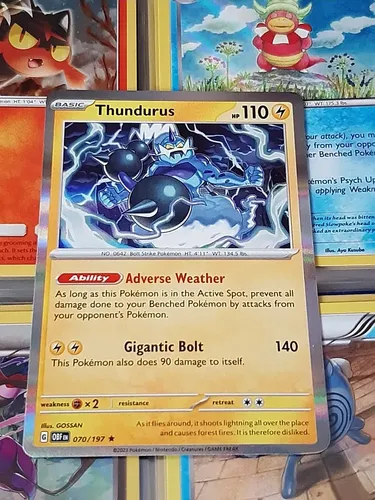 thundurus pokemon card value 070 197 Scarlet & Violet Obsidian Flames shuffle your deck Thundurus 070/197 - Obsidian Flames