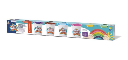 Imagem 2 de 2 de Massa Massinha Diver Massa Kit C/ 8 Potes - 400g - Divertoys