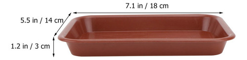 10 Bandejas De Plástico Para Macetas, Base Rectangular