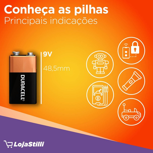 Pilha Duracell Coppertop 9v Retangular - Unidade