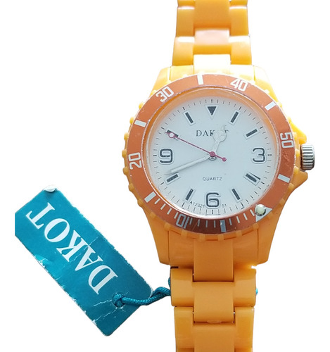 Reloj Pulsera Deportivo Dakot Quartz Unisex Naranja 4cm