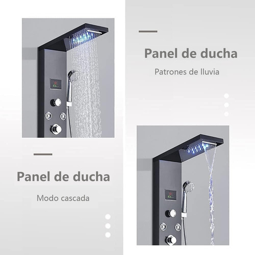 Senlesen Split Tipo 6 En 1 Panel De Ducha Sistema Torre, Color Negro