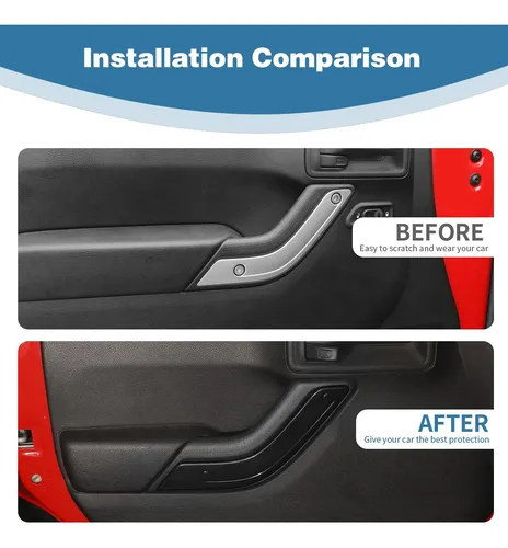 Juego De 12 Molduras Interior Carbono Para Jeep Wrangler JK 4 Puertas 2011-2017, ABS De Alta Calidad