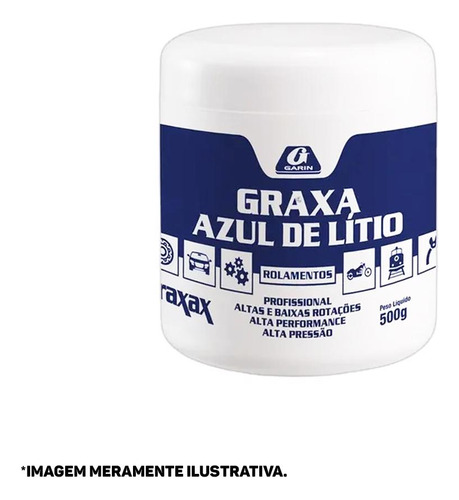 Graxa De Lítio Azul Para Rolamento 500g Graxax Garin