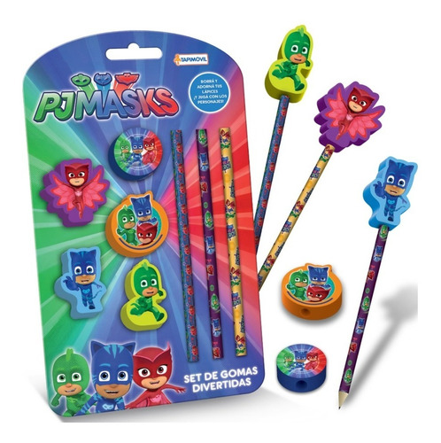 Pj Masks Heroes Pijama Goma Lápiz Arte Útiles Lápices Juego