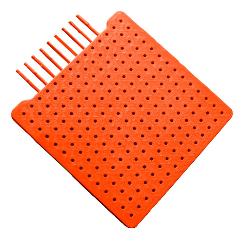 Tabla Bloqueador Granny Square Crochet Plástico Todo En Uno Naranja