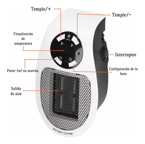 Imagen 4 de 7 de Estufa Calefactor Eléctrica 500w Bajo Consumo Termoventilado