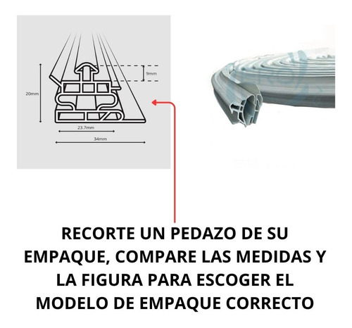 Imagen 7 de 10 de Empaque Puerta Perfil Doble Aleta, Venta Por Metro