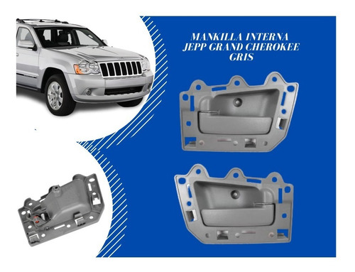 Imagen 5 de 8 de Manilla Interna Puerta Jeep Grand Cherokee 2005-10 Gris