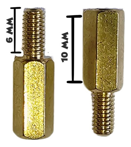 10 Tornillos Separadores Espaciadores M3x10mm Macho Hembra