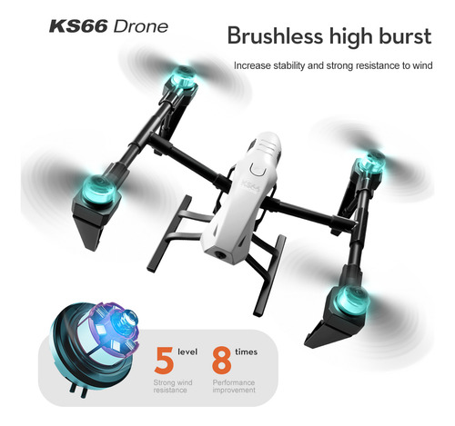 Dron Ks66 Wifi Fpv De 2.4 G Con Cámara 4k Hd, Vuelo Dual De